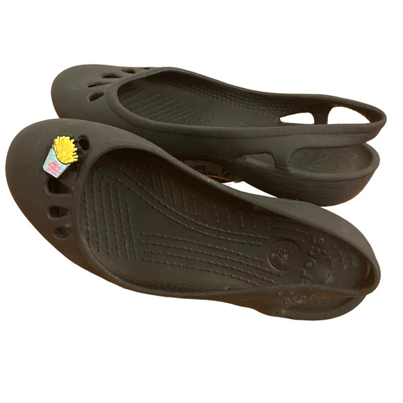 Crocs Black Sz W4 pre owned - Picture 1 of 5